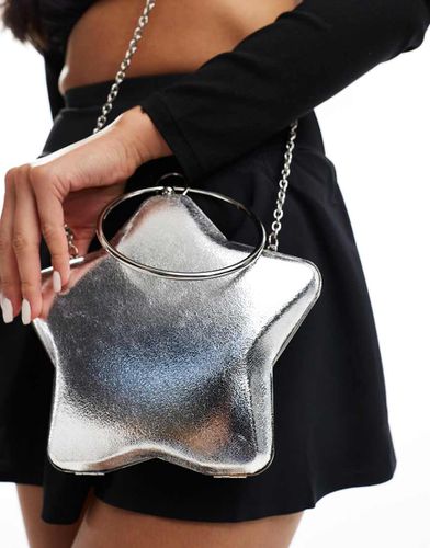 Pochette a forma di stella argentata con manico circolare - ASOS DESIGN - Modalova