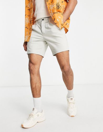 Pantaloncini chino a sigaretta color pietra - ASOS DESIGN - Modalova