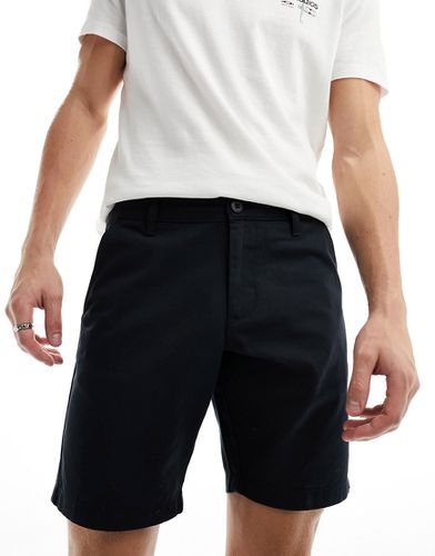 Pantaloncini chino taglio classico slim elasticizzati neri - ASOS DESIGN - Modalova