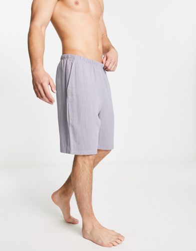 Pantaloncini da casa effetto lino grigi - ASOS DESIGN - Modalova