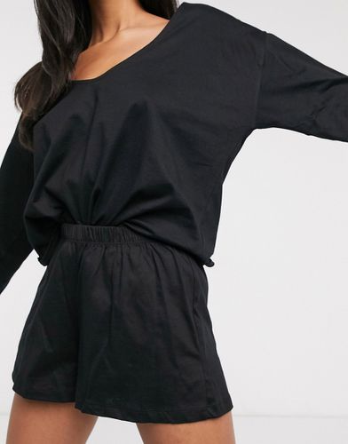 Pantaloncini del pigiama mix & match in jersey neri - ASOS DESIGN - Modalova