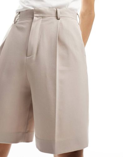 Pantaloncini eleganti a fondo ampio color pietra - ASOS DESIGN - Modalova