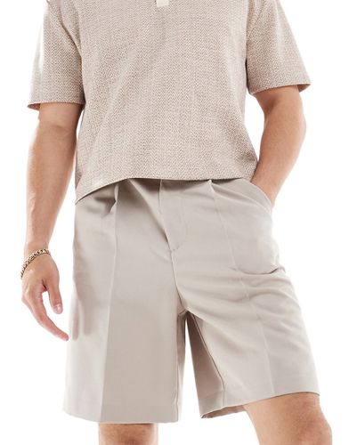 Pantaloncini eleganti a fondo ampio color pietra - ASOS DESIGN - Modalova