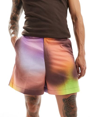 Pantaloncini eleganti taglio corto con stampa multicolore - ASOS DESIGN - Modalova