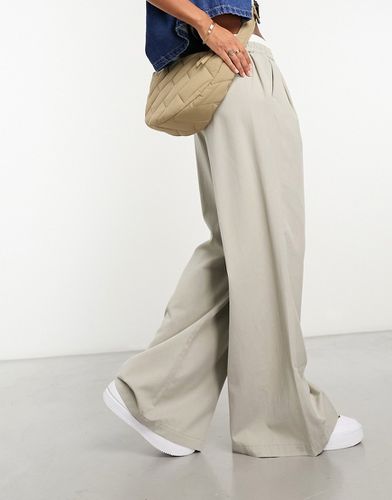 Pantaloni a fondo ampio con girovita stile boxer grigi - ASOS DESIGN - Modalova