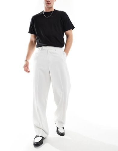 Pantaloni a fondo ampio eleganti bianchi testurizzati - ASOS DESIGN - Modalova