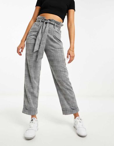 Pantaloni a vita alta con pinces a quadri Principe di Galles - ASOS DESIGN - Modalova