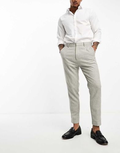 Pantaloni affusolati eleganti micro testurizzati grigi - ASOS DESIGN - Modalova