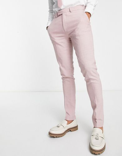 Pantaloni da abito Oxford eleganti skinny polvere - ASOS DESIGN - Modalova