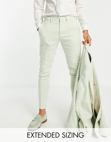 Pantaloni da abito super skinny in twill di misto lana crepuscolare - ASOS DESIGN - Modalova