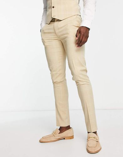 Pantaloni da abito skinny grigio pietra a quadri - ASOS DESIGN - Modalova