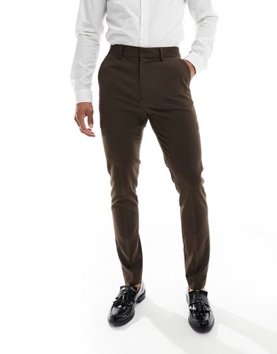 Pantaloni da abito skinny cioccolato - ASOS DESIGN - Modalova