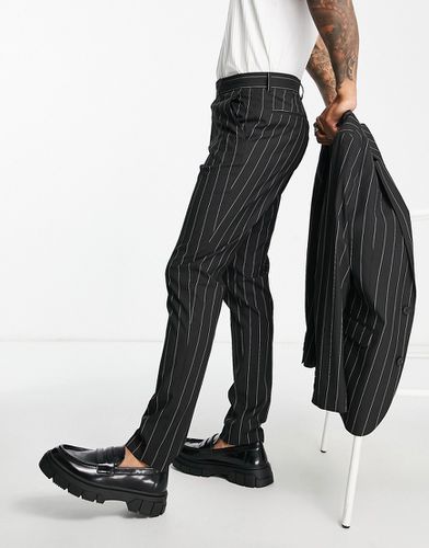Pantaloni da abito skinny neri a righe - ASOS DESIGN - Modalova