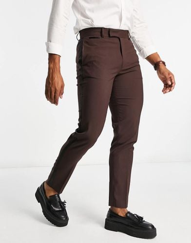 Pantaloni da abito smoking slim marroni - ASOS DESIGN - Modalova