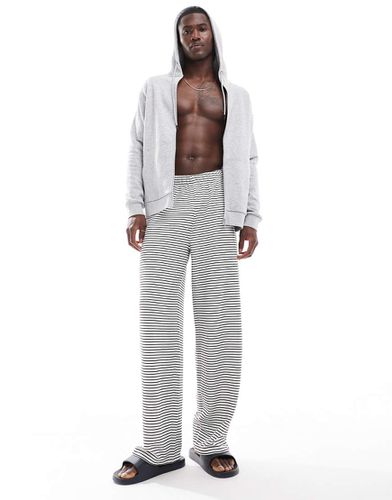 Pantaloni da casa écru a righe nere - ASOS DESIGN - Modalova