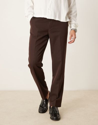 Pantaloni dritti eleganti scuro - ASOS DESIGN - Modalova