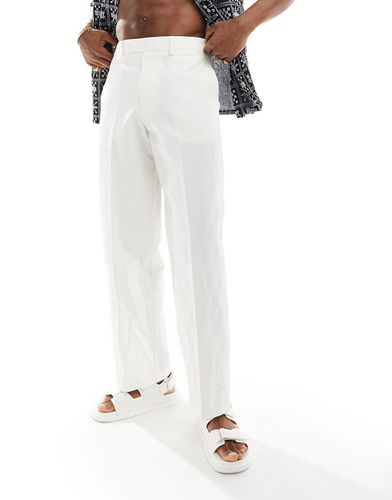 Pantaloni eleganti a fondo ampio bianchi testurizzati - ASOS DESIGN - Modalova