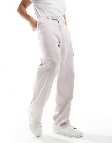 Pantaloni eleganti a fondo ampio rosa chiaro - ASOS DESIGN - Modalova