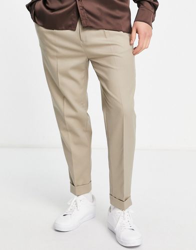 Pantaloni eleganti affusolati in twill color cammello - ASOS DESIGN - Modalova