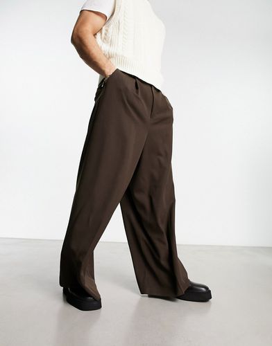 Pantaloni eleganti super ampi cioccolato - ASOS DESIGN - Modalova