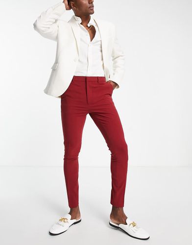 Pantaloni eleganti super skinny bordeaux - ASOS DESIGN - Modalova