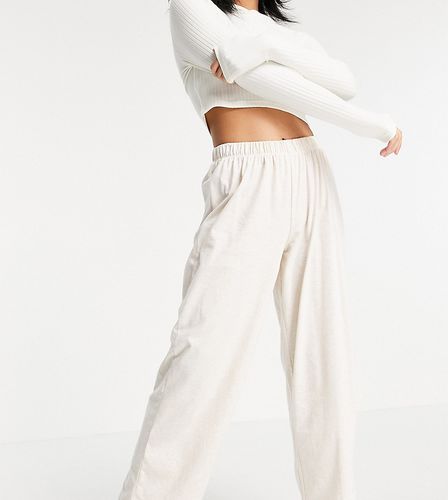 ASOS DESIGN Petite - Mix & Match - Pantaloni del pigiama dritti in jersey colore crema - ASOS Petite - Modalova