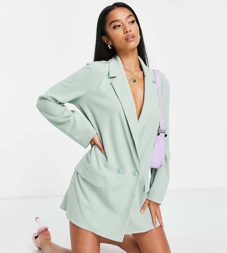 ASOS DESIGN Petite - Blazer boyfriend da abito oversize in jersey salvia - ASOS Petite - Modalova