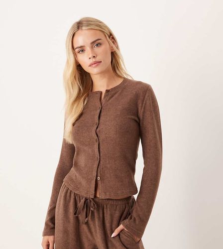 ASOS DESIGN Petite - Gilet en molleton léger confort à assortir - Chocolat - Asos Petite - Modalova