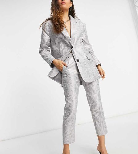 ASOS DESIGN Petite - Pantaloni da abito metallizzati effetto moiré - ASOS Petite - Modalova