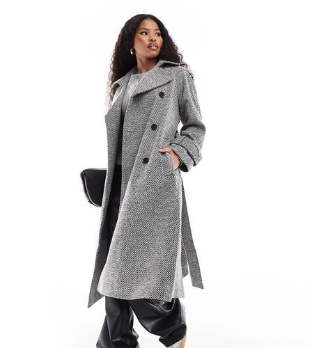 ASOS DESIGN Petite - Trench effetto lana elegante sale e pepe - ASOS Petite - Modalova