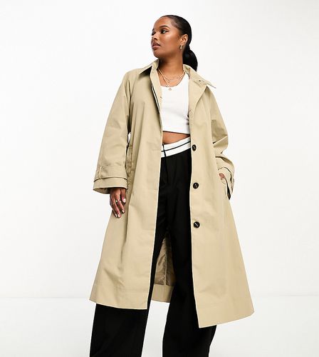 ASOS DESIGN Petite - Trench premium color pietra con colletto - ASOS Petite - Modalova