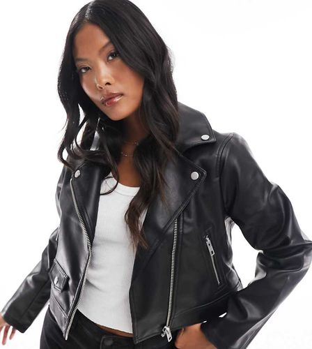 ASOS DESIGN Petite - Ultimate - Giacca biker in pelle sintetica nera - ASOS Petite - Modalova