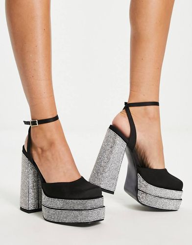 Pluto - Scarpe con tacco e plateau nere con decorazioni - ASOS DESIGN - Modalova