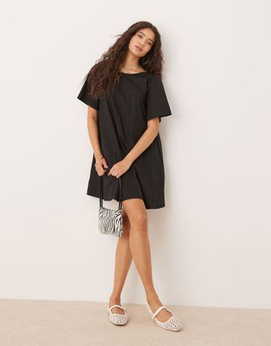 Robe t-shirt babydoll courte - Noir - Asos Design - Modalova