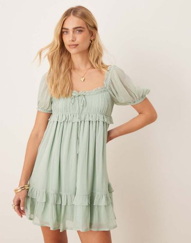 Robe babydoll courte coupe droite - sauge - Asos Design - Modalova