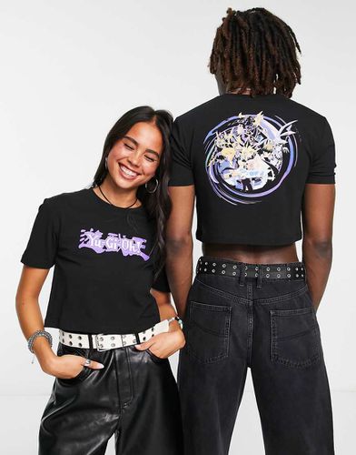 T-shirt unisex corta attillata nera con stampa grafica "Yu-Gi-Oh!" - ASOS DESIGN - Modalova