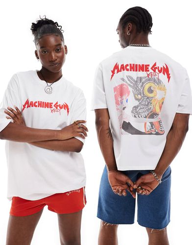 T-shirt unisex bianca con grafiche "Machine Gun Kelly" su licenza - ASOS DESIGN - Modalova
