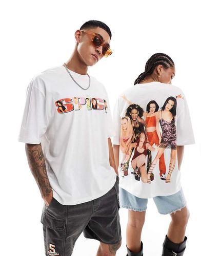 T-shirt unisex oversize bianca con stampa grafica delle "Spice Girls" su licenza - ASOS DESIGN - Modalova