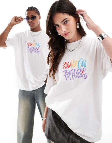 T-shirt unisex oversize bianca con stampa dei Red Hot Chilli Peppers - ASOS DESIGN - Modalova