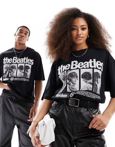 T-shirt unisex oversize nera con stampa della band "The Beatles" su licenza - ASOS DESIGN - Modalova