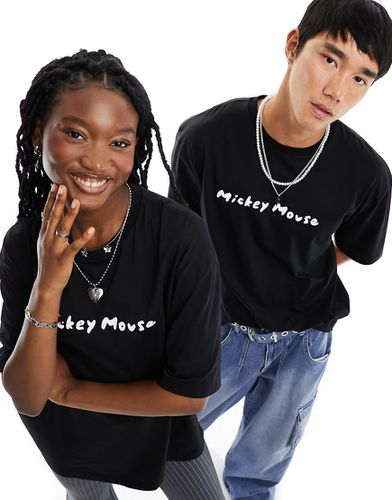 T-shirt unisex oversize nera con stampa Disney di Topolino - ASOS DESIGN - Modalova