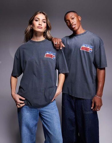 T-shirt unisex oversize slavato con stampa su licenza di Pepsi - ASOS DESIGN - Modalova