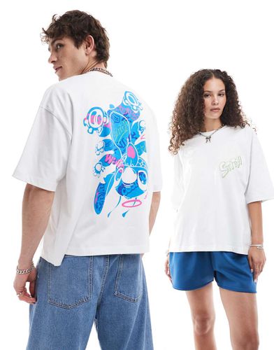 T-shirt unisex oversize squadrata bianca con stampe Disney di Stitch - ASOS DESIGN - Modalova