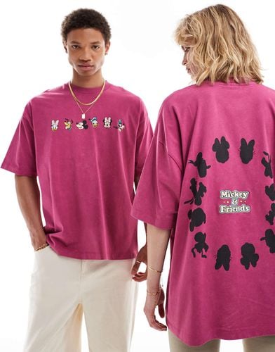 T-shirt unisex oversize slavato con stampa Disney di Topolino e amici - ASOS DESIGN - Modalova