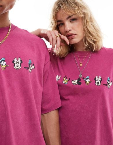 T-shirt unisex oversize slavato con stampa Disney di Topolino e amici - ASOS DESIGN - Modalova