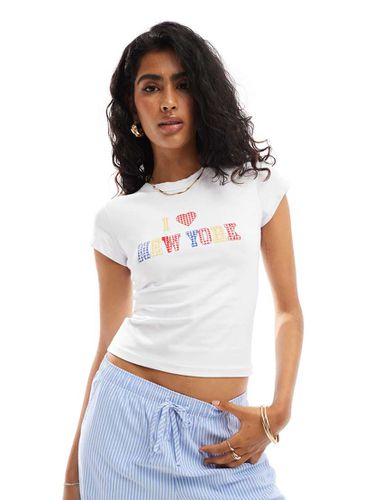 T-shirt mini bianca con grafica "I Heart New York" - ASOS DESIGN - Modalova