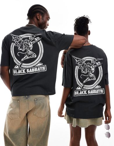 T-shirt oversize unisex antracite con grafiche "Black Sabbath" - ASOS DESIGN - Modalova