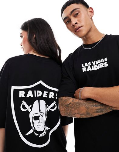 T-shirt oversize unisex nera con stampa Raiders su licenza - ASOS DESIGN - Modalova