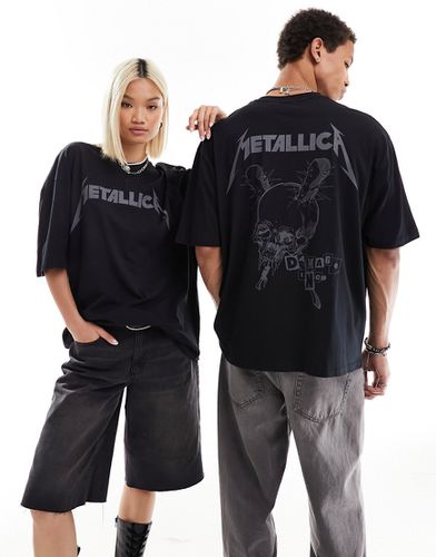 T-shirt oversize unisex nera con stampe grafiche Metallica - ASOS DESIGN - Modalova