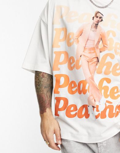 T-shirt oversize unisex pietra con stampa di "Justin Bieber" - ASOS DESIGN - Modalova